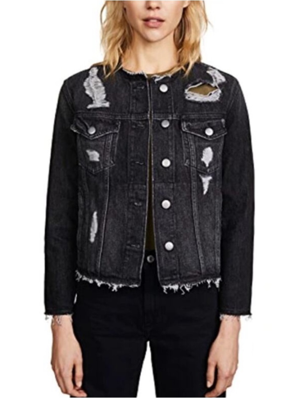 FRAME Denim Rigid Re-Release Jacket Raw Edge‎ Gavin Wash Size Large